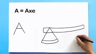 A for Axe Drawing | Drawing with Numbers and letters | Axe drawing with A