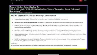 Critical Reflection