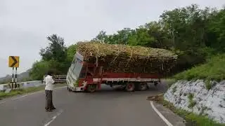 Truck accident in Thimbam hills near Sathyamangalam -  Tamilnadu