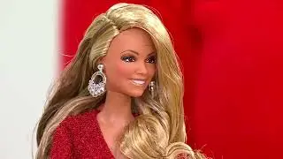Mariah Carey Collector Holiday Barbie Doll with Doll Stand on QVC