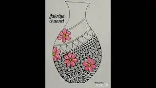 How to draw mandala art/flower pot doodle art/stepbystep Easy mandala art for beginners/#shorts