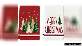 2Pcs, Christmas Pine Snowflake Kitchen Towels, 40Cm*60Cm Towel Set, Super Absorbent Soft Cleaning Cl