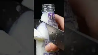 Cutting a Glass Milk Bottle! 🥛✨ #ASMR#ASMR#GlassCutting#Satisfying#RealisticASMR#8KVideo#VisualASMR