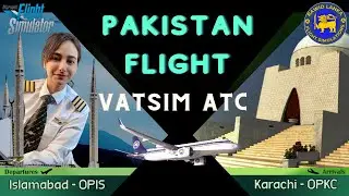 VATSIM Full Flight from Islamabad to Karachi with ATC - Live