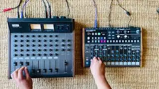Distorting the pre amps of this vintage mixer using the Drumbrute #hardcore #inkel #drumbrute
