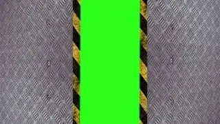 heavy steel gate opens and closes - green screen effect