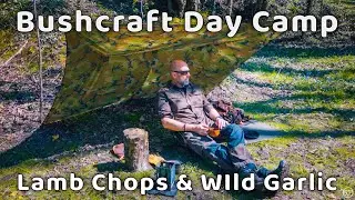 Bushcraft Day Camp | Lamb Chops & Wild Garlic | Helikon Tex Supertarp Small | No Talking | Spring