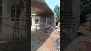 Water curing in plaster wall.. #construction #buildingconstruction #shorts