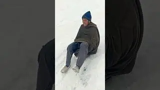 funny sliding in snow #travel #nature #trending #pakistan