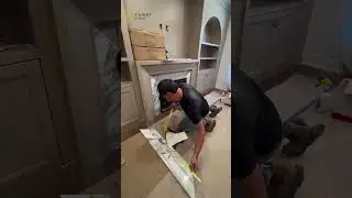 Installation of Calacatta Viola Marble Fireplace | Customizable, High-Quality Stone for Villas 🔥