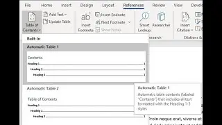 How to Create and Update Table of Contents | MS Word | SMR TECH