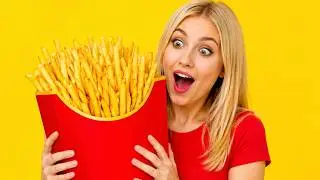 100-LAYER FOOD CHALLENGE FOR FOODIES! || 100 Delicious French Fries for 123 GO! GOLD