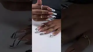 😮&zwj;💨🖤🤍 &bull;&bull;&bull; #splashxo #blackandwhitenails #fyp #longnails #dopenails
