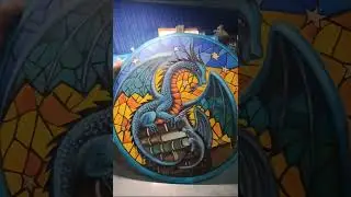 Work Completed . Two dragons Guarding the Treasure of Knowledge #arte#art #painting #vitral #fantasy