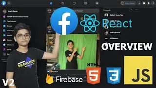🚀🚀Facebook Clone V2 in React JS including Router, Redux and Hooks | Overview| DecaCode73