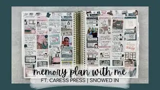 MEMORY PLAN WITH ME | memory keeping with a winter caress press kit in my sadie's stickers planner!