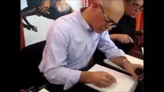 Massimo Rotundo e Maurizio Dotti desenhando para os seus f&atilde;s em Anadia