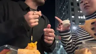 trader joe&rsquo;s buffalo chicken wrap but eating it outside of joes pizza 