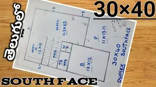 30&times;40 south face latest house plan in Telugu // Duplexplan // TeluguBuildingplans