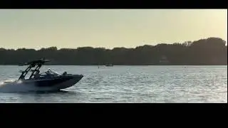 Speedboat on Lower Prior at Sunset