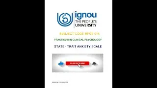 State-Trait Anxiety Inventory (SCAT) | Clinical Psychology Practical | MA 2nd Year