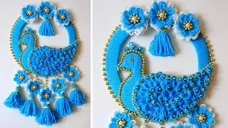 Amazing Peacock Design Door/Wall Hanging Toran - Woolen Door Hanging Making - Woolen art and craft 4