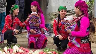 The meeting between L&yacute; Thị Th&uacute;y and Ho&agrave;ng Thị Huệ.