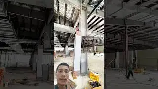 Proses Peningkatan Struktur Baja Tiang pondasi bangunan #construction #building #shorts