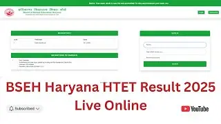 HTET Rseult  2025 Haryana I (BSEH)  How To Check Showing Result Live
