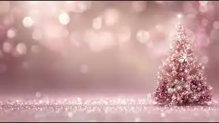 Dreamy Pink Rose Gold Christmas Tree Sparkling Bokeh Glitter Seamless Motion Background Video Loop