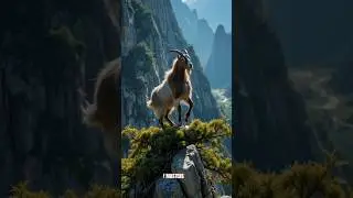 Defying Gravity: The Mountain Goat&rsquo;s Impossible Balancing Act! #animals #mountaingoat #shortvideo