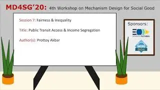 MD4SG'20: Public Transit Access and Income Segregation