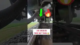 Powerful LHB Train on 3 wet track 🔥😍 #shortsfeed #railtrack #train #lhb #trainwheels #viral #rail