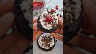 black forest cookies 🍒 #shorts #baking #cookies