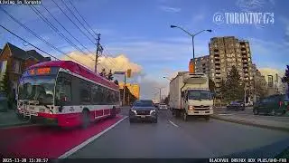 Drive on Kingston road to Eglinton Avenue East in Toronto, Ontario, Canada.