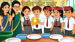 क्लीन प्लेट स्टार | Zero Waste Tiffin | Hindi Kahani | Moral Story For Kids