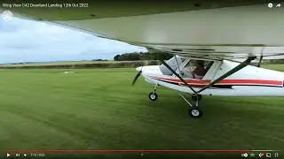 Wing View Ikarus C42 Deanland Landing R24 12th Oct 2022 TOP LEFT SCREEN ARROWS CHANGE VIEW