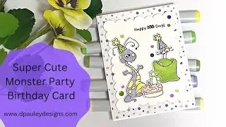 Super Cute Monster Party Birthday Card