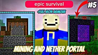MINING AND NETHER PORTAL || TELUGU LO || EPIC SURVIVAL ||