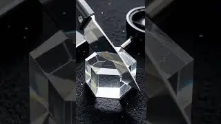 Super-sharp blade slices through obsidian, quartz, emerald, jade, and diamond in slow motion.