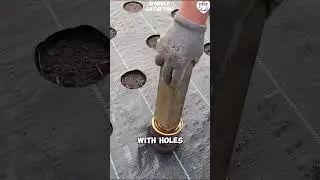 a weed barrier membrane is punched #shorts #friendlyclipper #satisfying