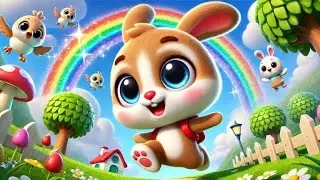 Bunny's rainbow meadow adventure story| animals stories  for kids| cartoons animations