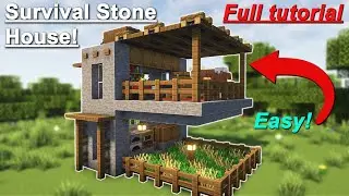 Minecraft: How to Build a Stone House | Survival House Tutorial