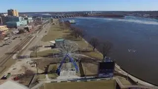 Downtown Davenport Riverfront by drone - Winter 2017