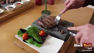 Lava Stone Steak Set By Black Rock Grill, stone grill steak hibachi style, table top  grill