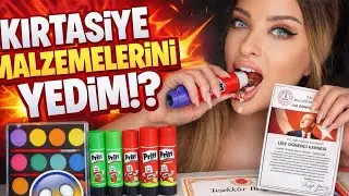 KARNE YEDİM ! 📚  YENİLEBİLİR PRİTT, Sulu Boya, U&ccedil;,  | T&Uuml;RK&Ccedil;E ASMR MUKBANG