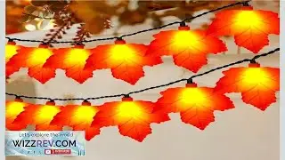 Maple Leaf LED String Lights 8.5FT Fall Decor 3D Orange Maple Leaf