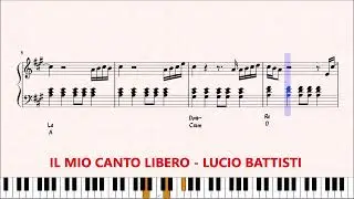 IL MIO CANTO LIBERO - LUCIO BATTISTI  -  preview spartito pianoforte (info in descrizione)