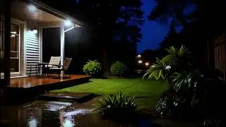 Rainforest Night Calm | Soft Rain on Patio with Gamma Brain Waves