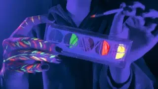ASMR | UV facepaint at a party | {hand movement, tapping, camera shutters}